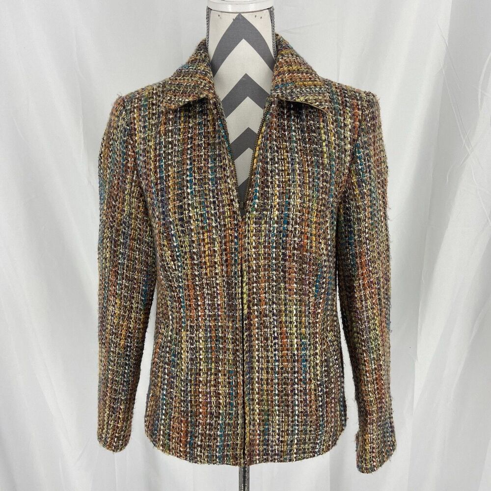 Coldwater Creek Womens Multicolor Woven Jacket Sz 4/6